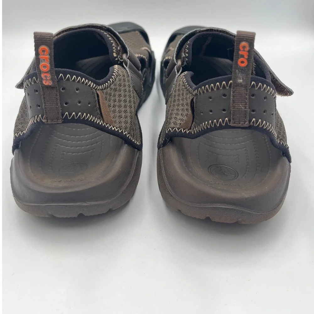 Crocs Swiftwater Mesh Sandals Men's 12 Brown Water Shoes Hiking Fisherman